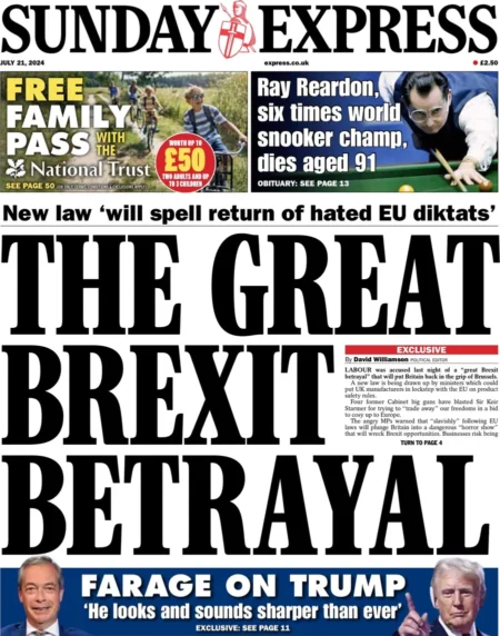 Sunday Express – The Great Brexit Betrayal 