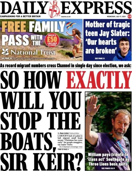 Daily Express - So how exactly will you stop the boats, Sir Keir?