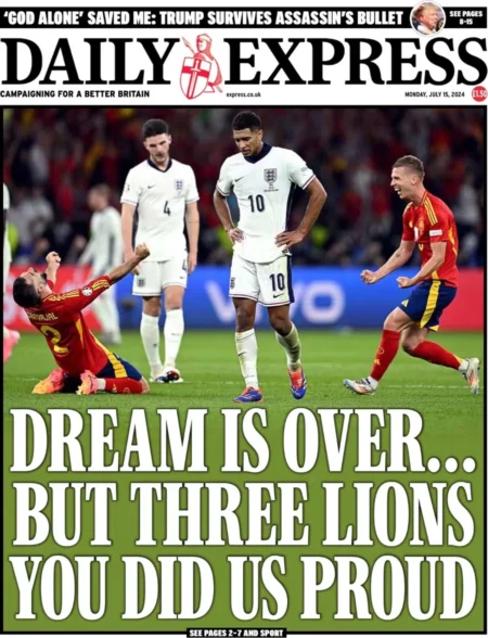 Daily Express – Dream is over but Three Lions did us proud