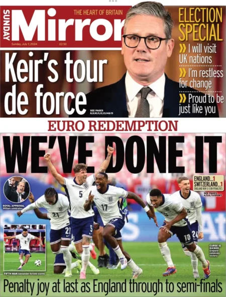 Sunday Mirror – Euro redemption: We’ve done it 