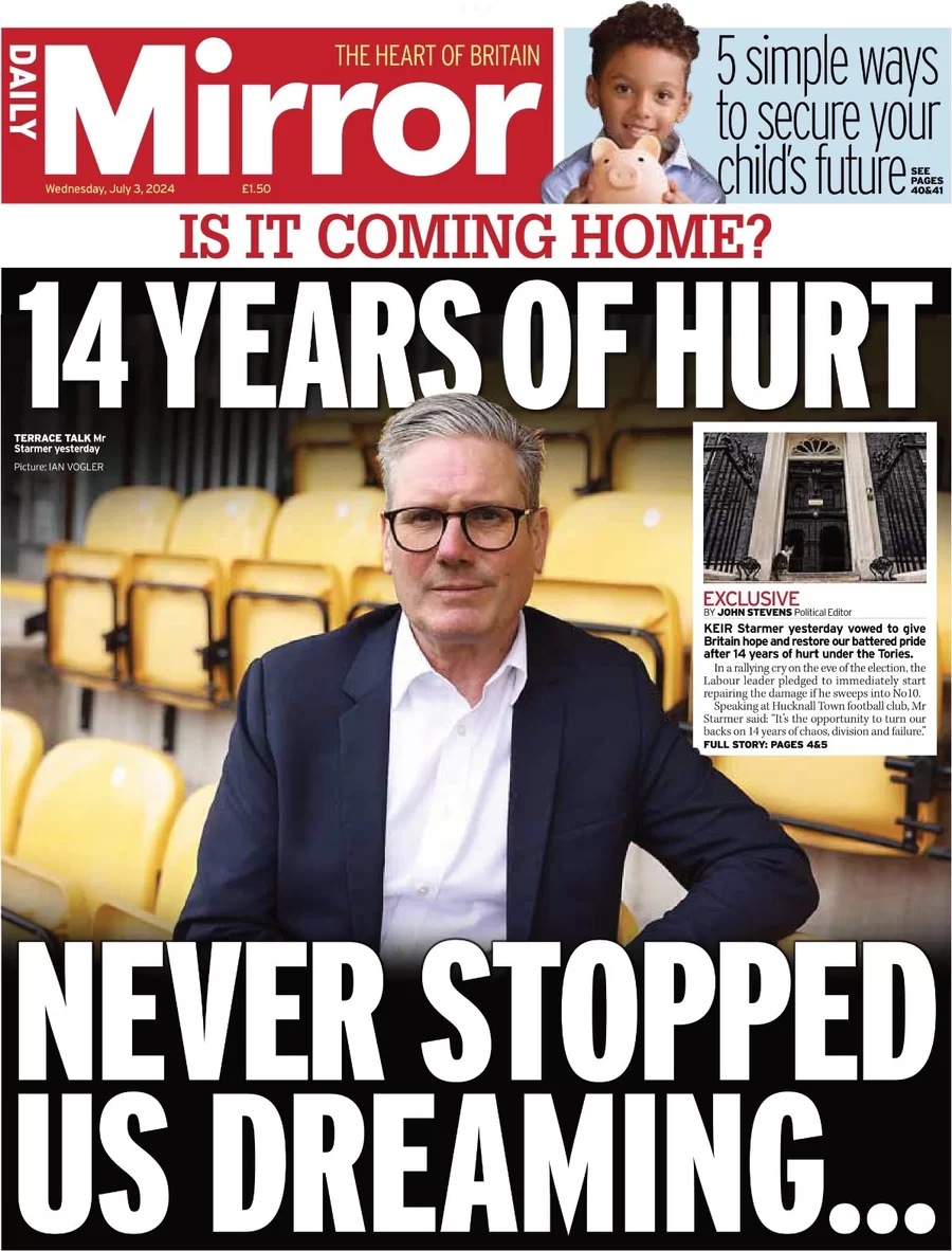 Daily Mirror - 14 years of hurt never stopped us dreaming 
