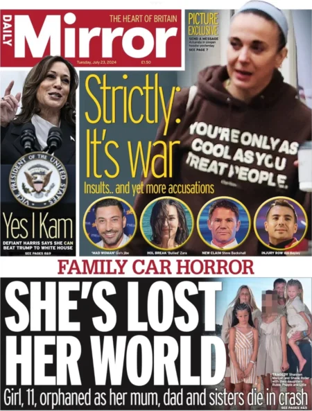 Daily Mirror – Family car horror: She’s lost her world 