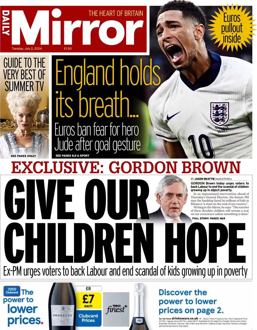 Daily Mirror - Gordon Brown: Give our children hope 
