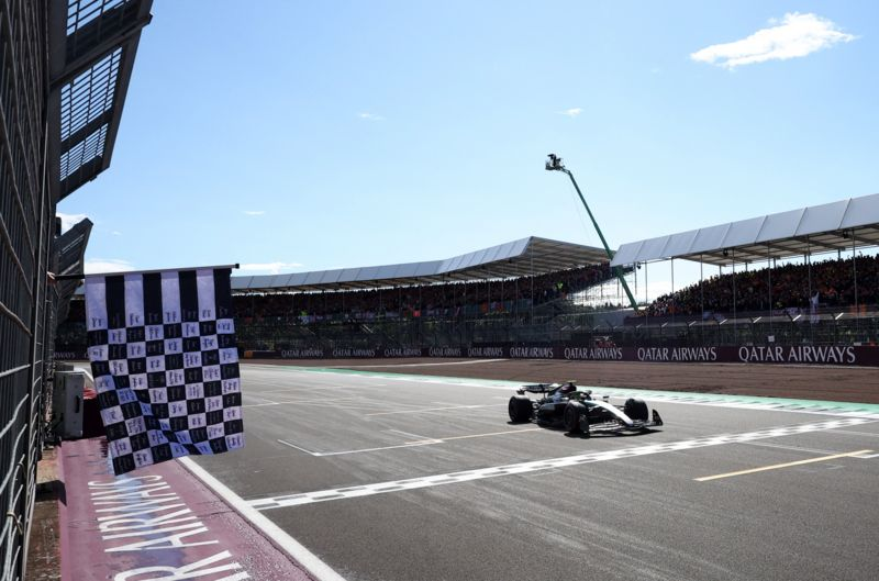 Lewis managed his pace to the chequered flag at Silverstone