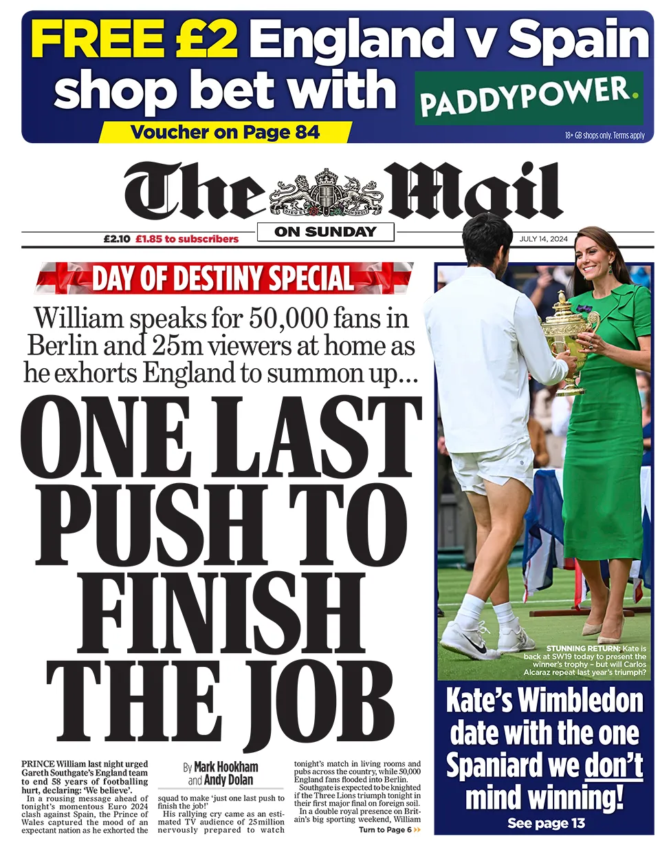 The Mail on Sunday - One last push to finish the job 