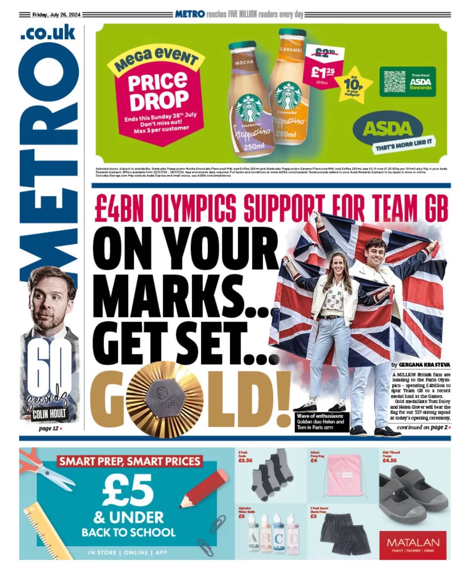 Metro - £4bn Olympics support for Team GB 
