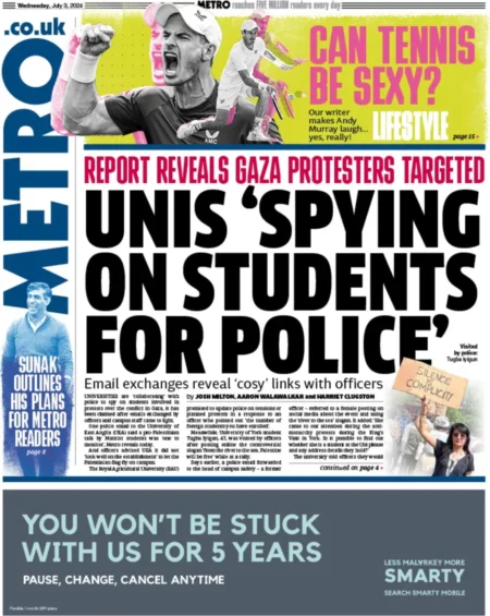 Metro - Unis spying on students for police