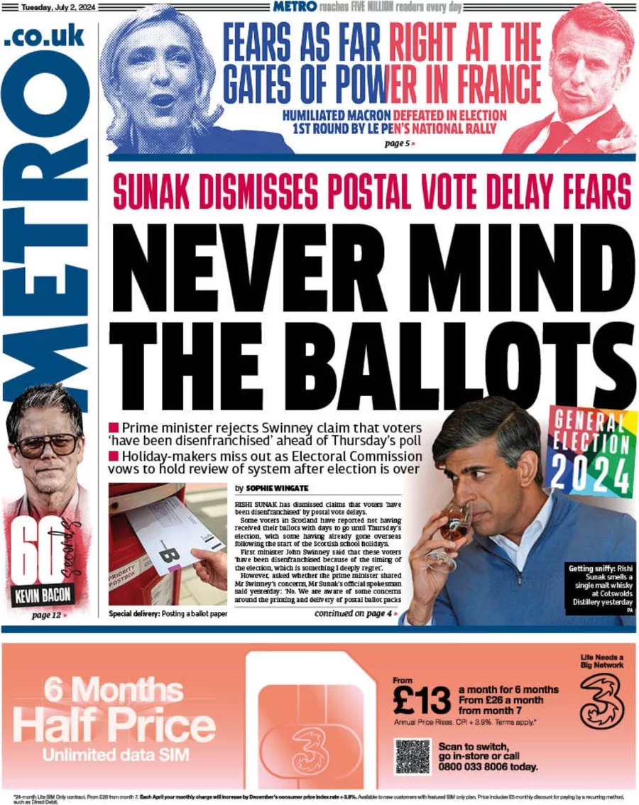 Metro - Never mind the ballots! 
