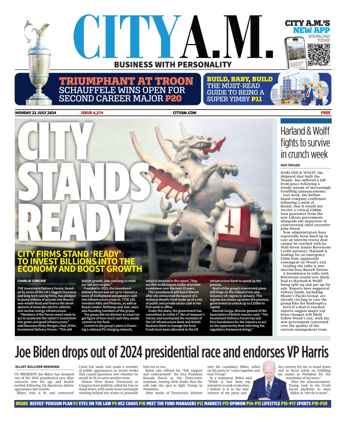 CITY AM - City stands ready 

