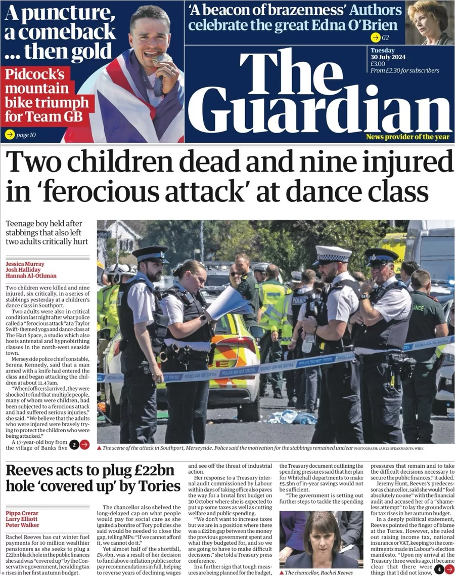 The Guardian - Two children dead and nine injured in ferocious attack at dance class 
