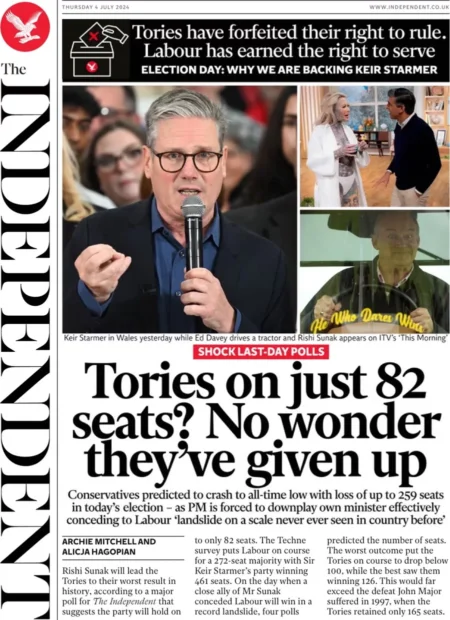 The Independent - Tories on just 82 seats? No wonder they’ve given up