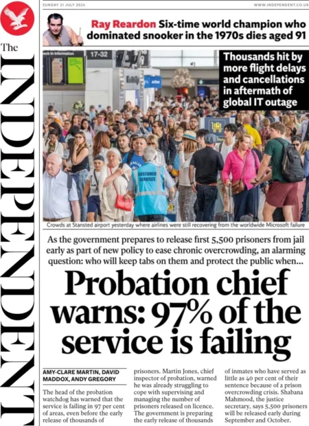 The Independent – Probation chief warns: 97% of the service is failing 