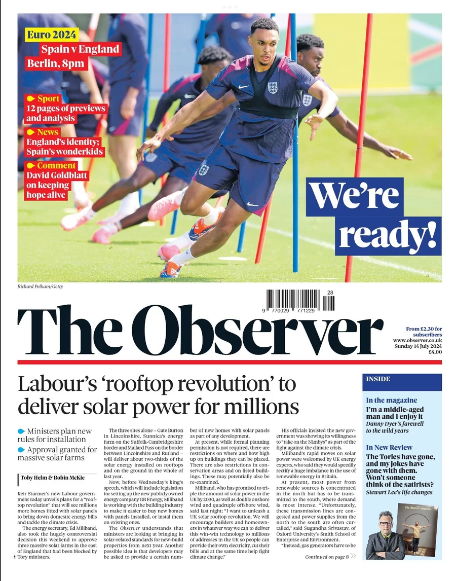 The Observer - Labour’s rooftop revolution to deliver solar power for millions 
