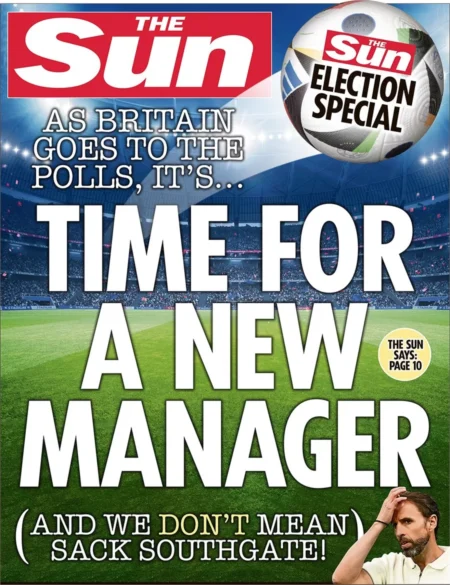 The Sun – As Britain goes to the polls … it’s time to sack the manager 