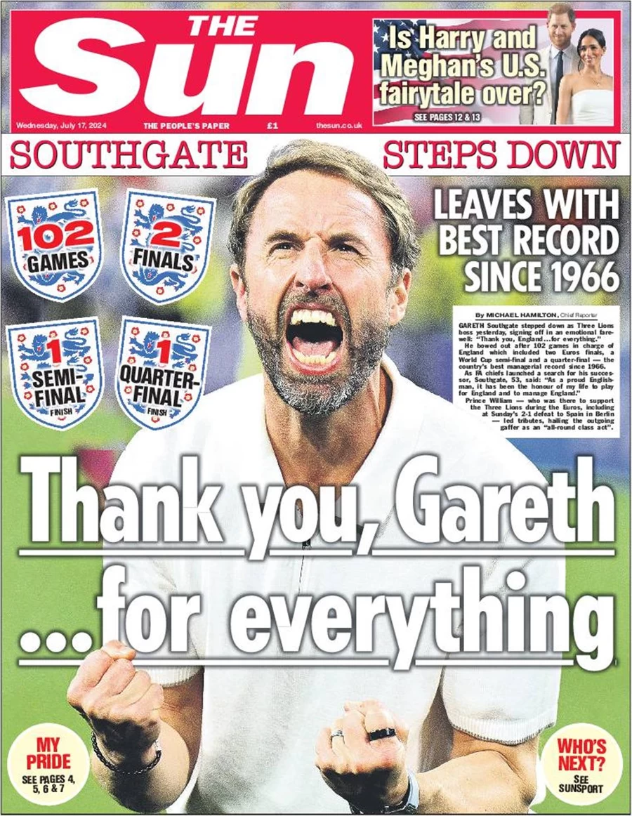 The Sun - Thank you, Gareth 
