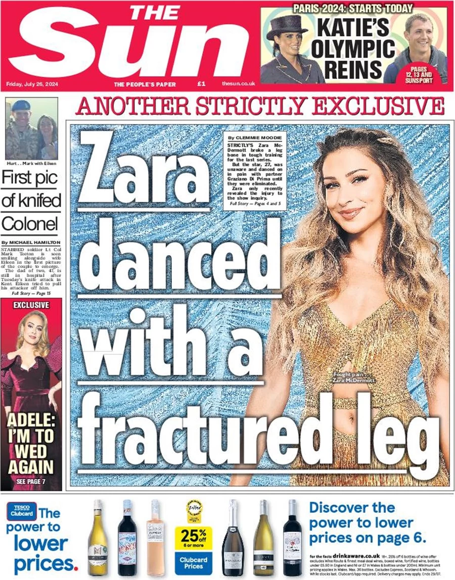 The Sun - Zara danced with a fractured leg 
