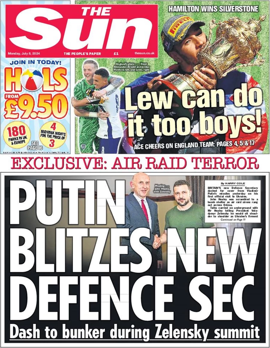 The Sun - Putin blitz new defence sec
