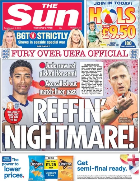 The Sun - Fury over Uefa official: Reffin nightmare