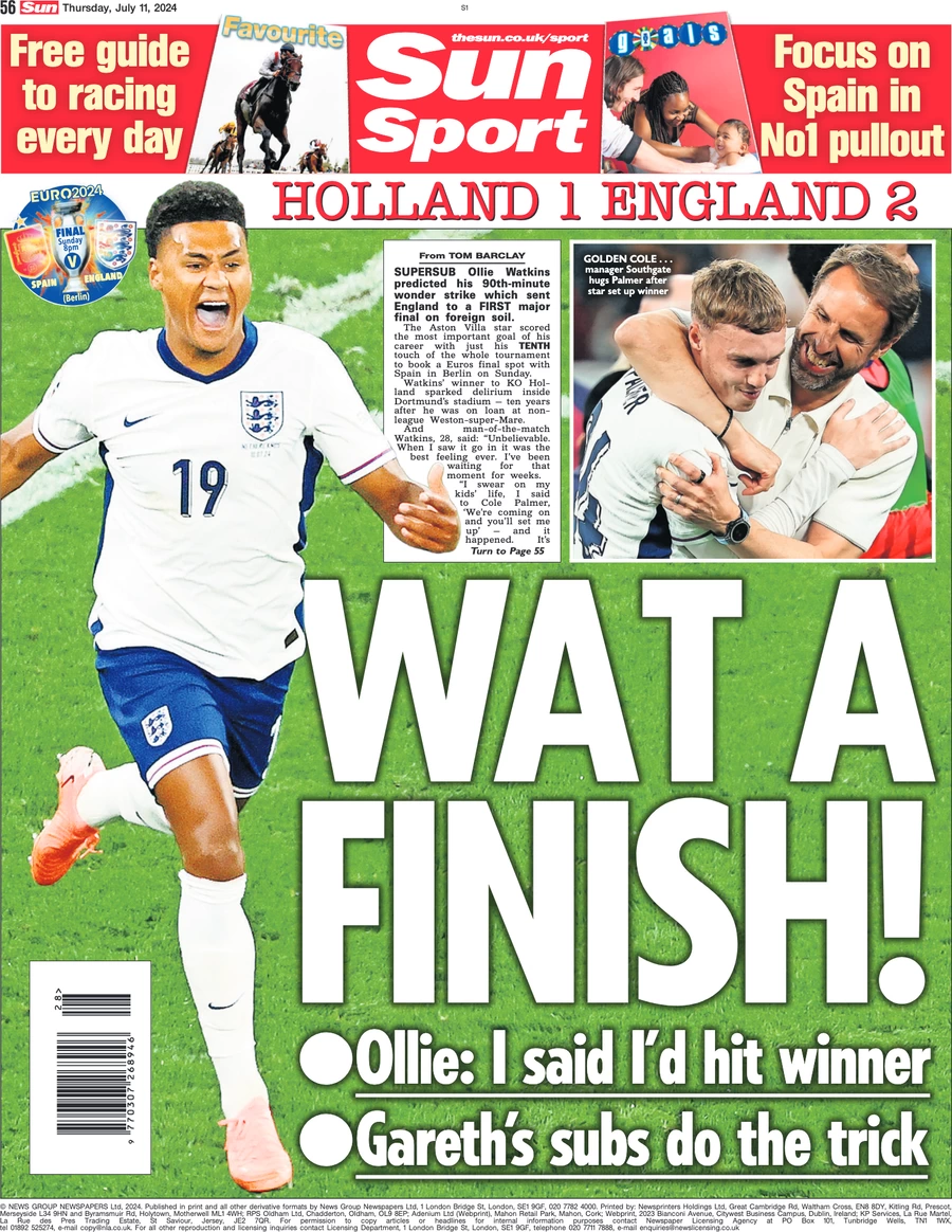 Sun Sport - Holland 1 England 2 - WAT A FINISH 
