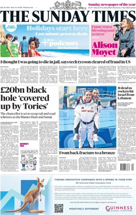 The Sunday Times - £20bn black hole coverup by Tories