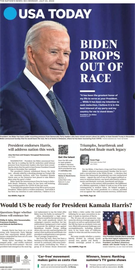 USA Today – Biden drops out of race