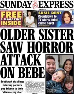 Sunday Express – Older sister saw horror attack on Bebe 