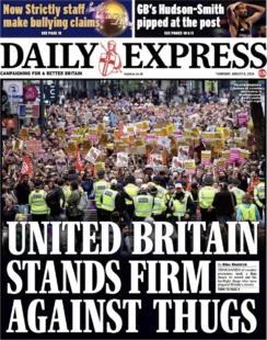 Daily Express - United Britain stands firm against thugs