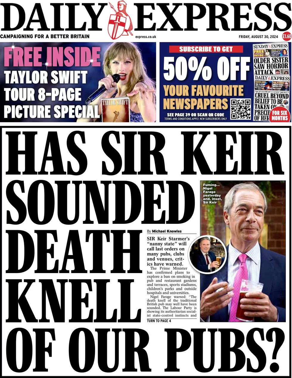 Daily Express - Has Sir Keir sounded death knell of our pubs?
