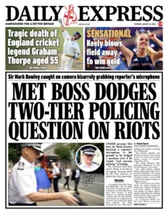 Daily Express - Met boss dodges two-tier policing question on riots