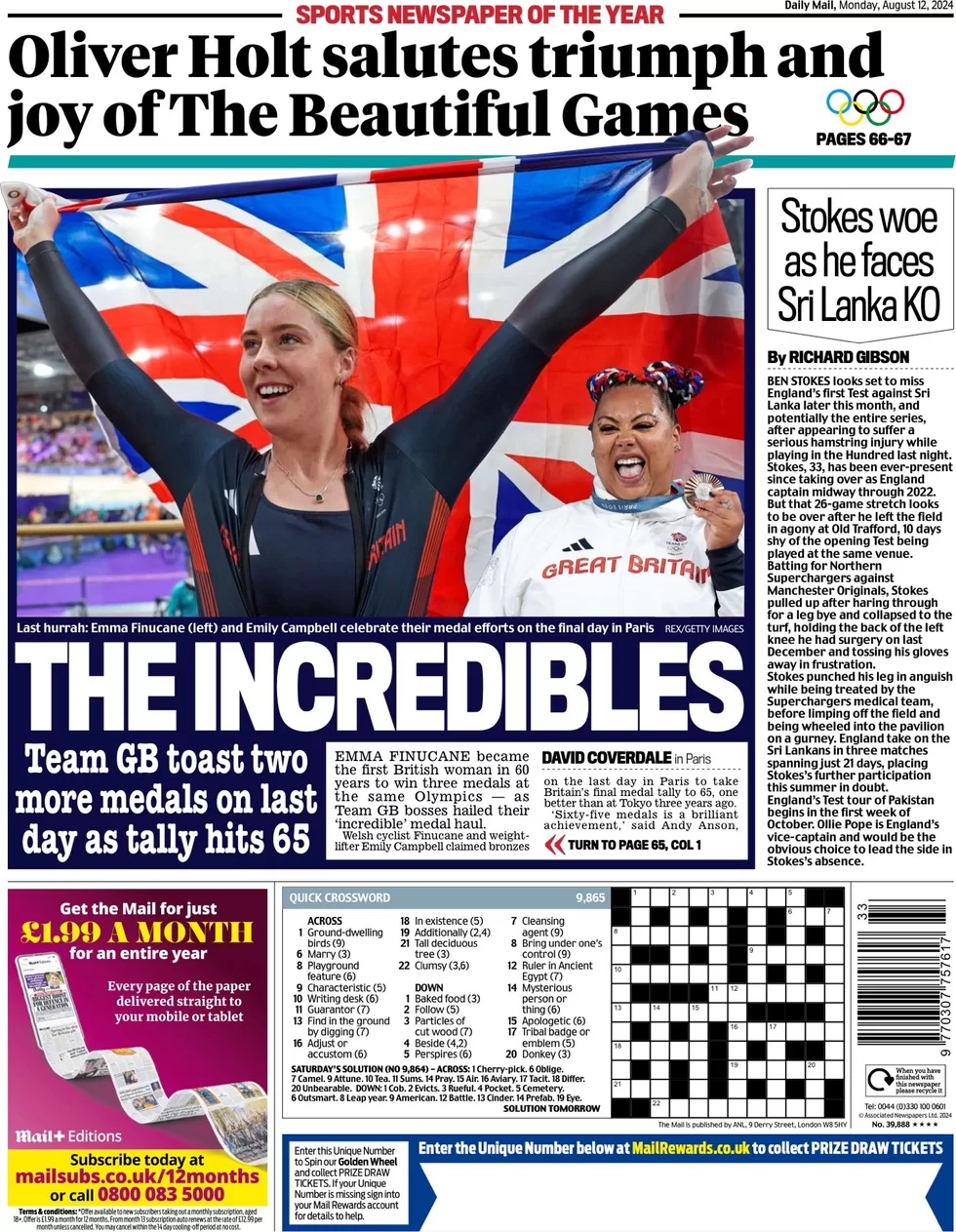 Mail Sport - The Incredibles! Team GB toast two more medals 
