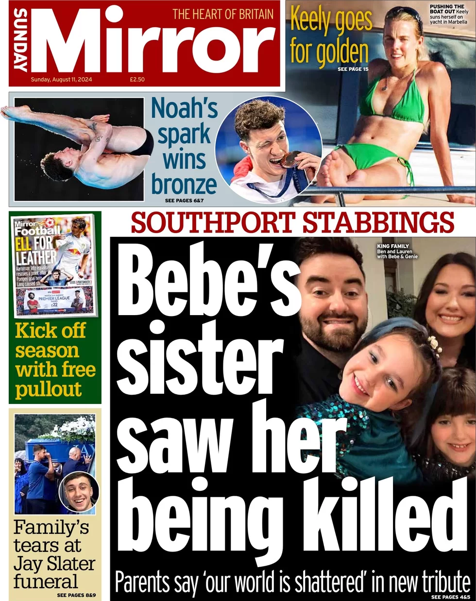 Sunday Mirror - Bebe’s sister saw her being killed 
