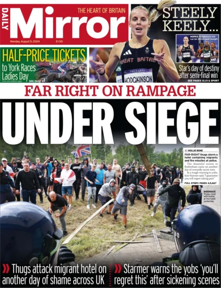Daily Mirror – Far right on rampage: Under siege 