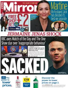 Daily Mirror – Jermaine Jenas SACKED 