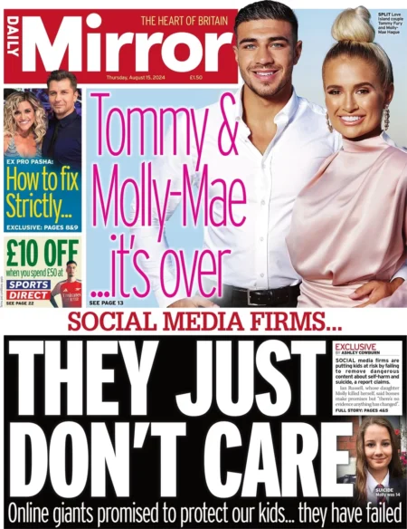 Daily Mirror – Social media firms … they just don’t care