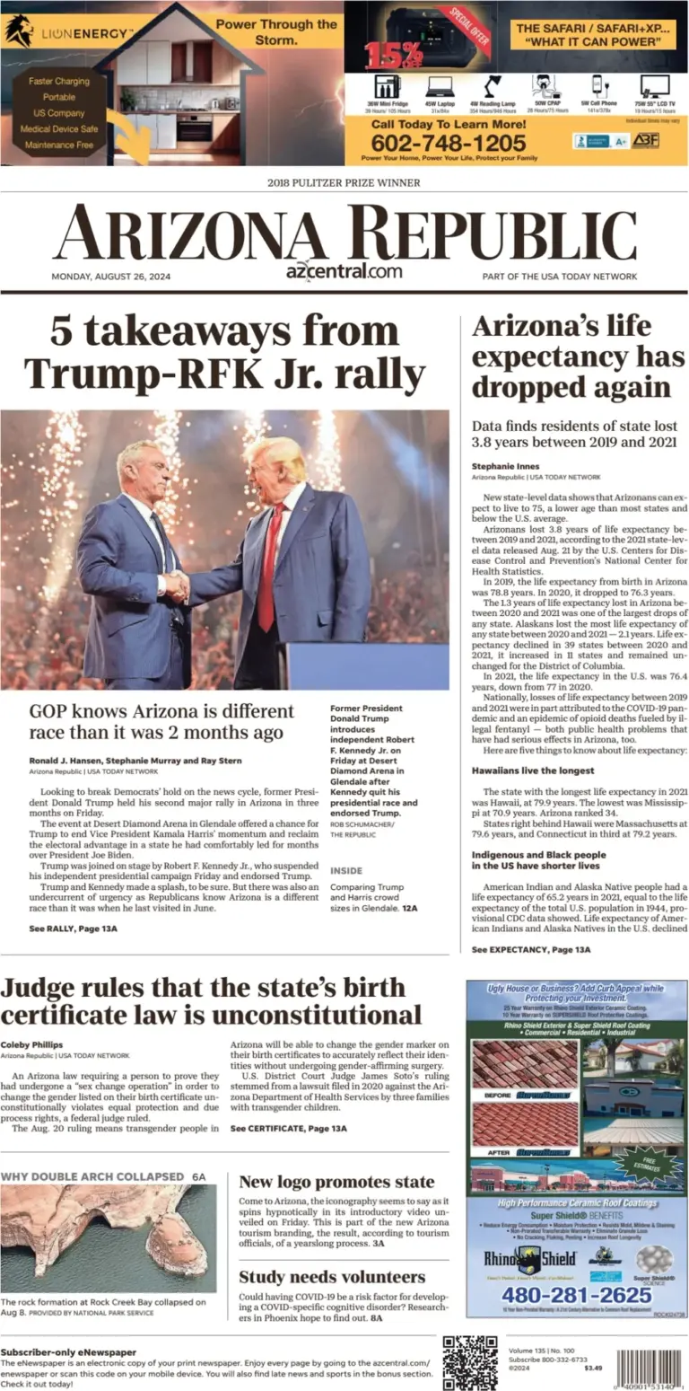 Arizona Republic – 5 Takeaways From Trump-RFK Jr. Rally