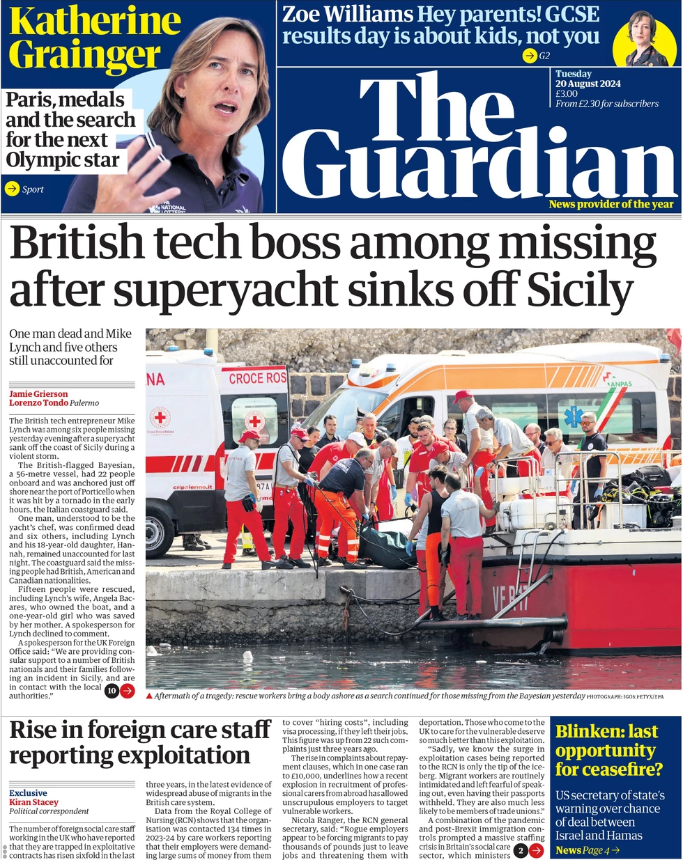The Guardian - British tech boss amongst missing after superyacht sinks off Sicily 1 - WTX News Breaking News, fashion & Culture from around the World - Daily News Briefings -Finance, Business, Politics & Sports News The Guardian - British tech boss amongst missing after superyacht sinks off Sicily