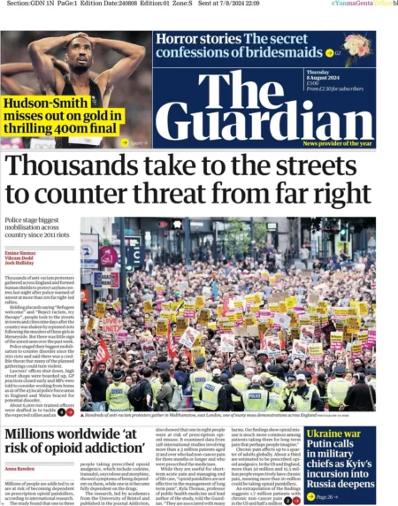 The Guardian – Thousands take to the streets to counter threat from far right 