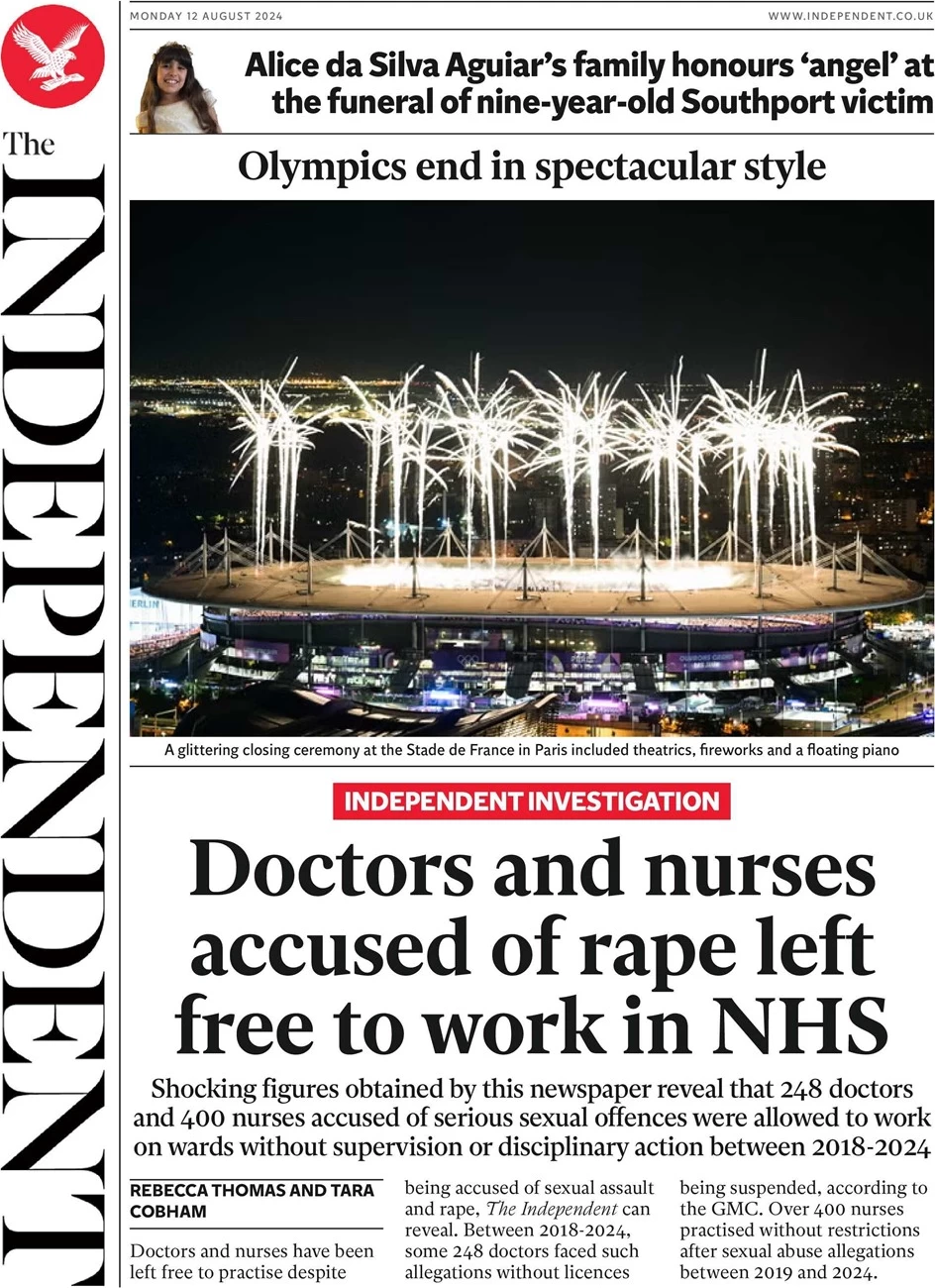 The Independent - Doctors and nurses accused of rape left free to work in NHS 
