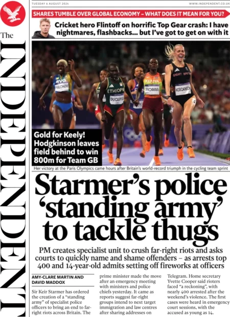 The Independent – Starmer’s police standing army to tackle thugs