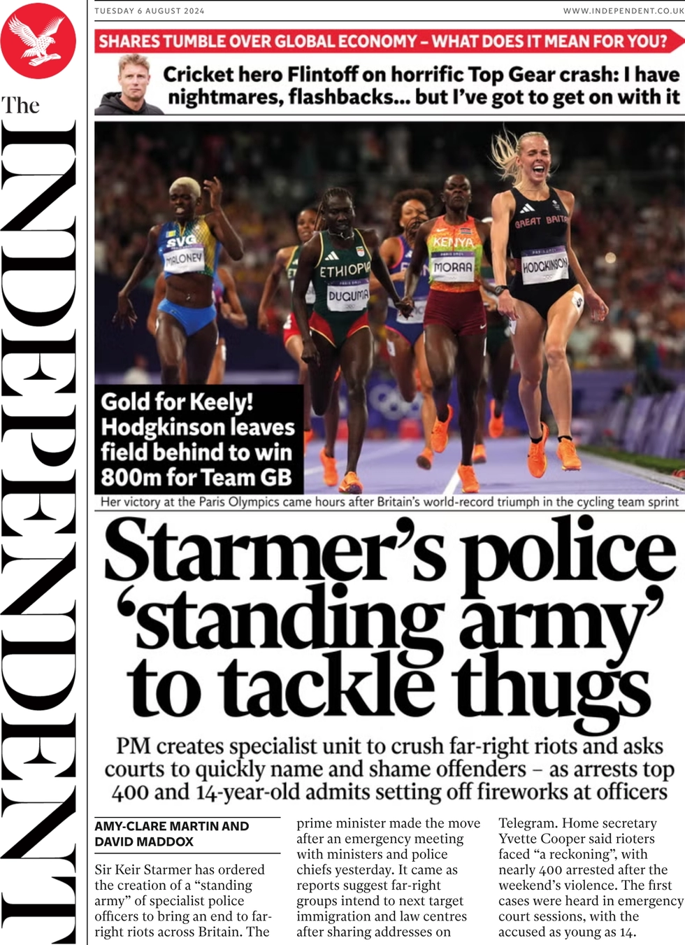 The Independent - Starmer’s police standing army to tackle thugs
