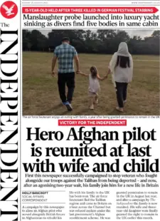 The Independent – Hero Afghan pilot is reunited at last with wife and child 