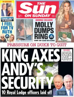 The Sun on Sunday – King axes Andrew’s security 