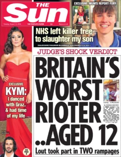 The Sun – Britain’s worst rioter … aged 12 