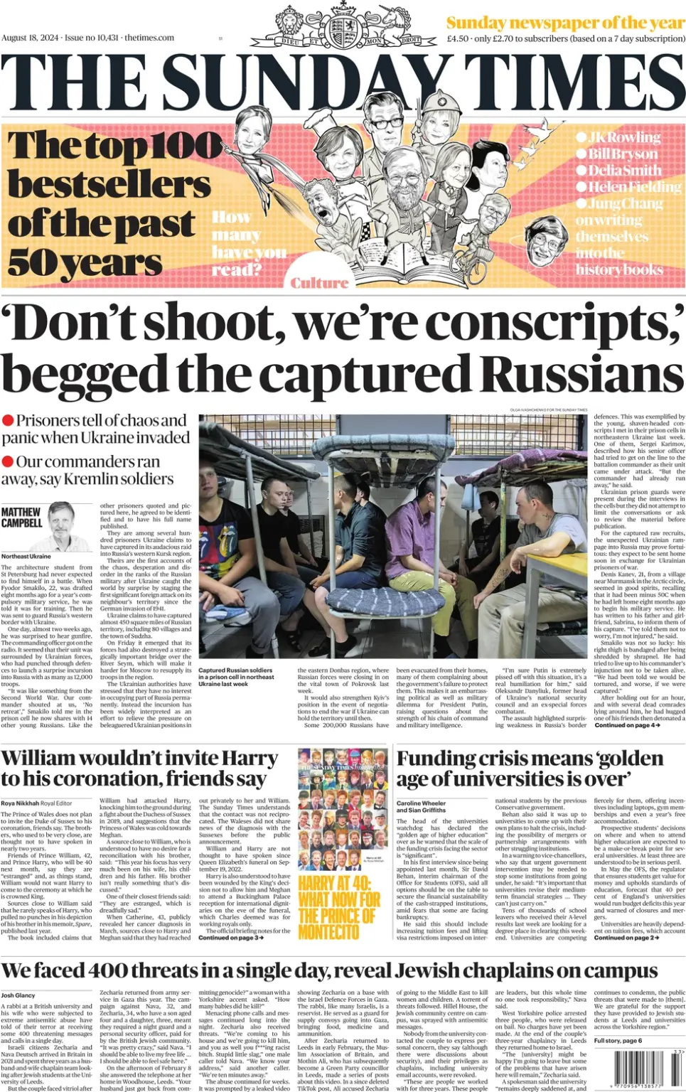 The Sunday Times – ‘Don’t shoot, we’re conscripts’ begged the captured Russians