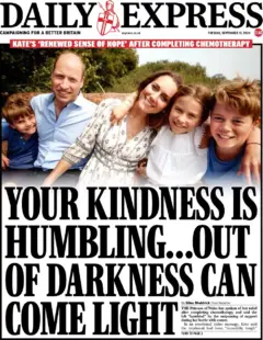 Daily Express – Your kindness is humbling … out of darkness can come light 