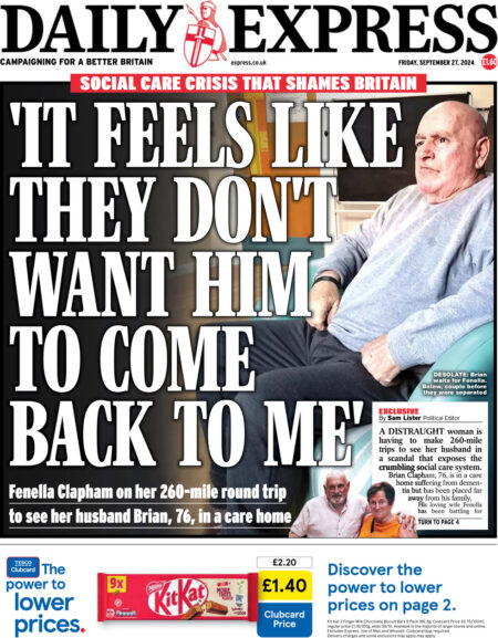 Daily Express – Social care crisis: ‘It feels like they don’t want him to come back to me’ 