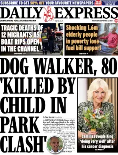 Daily Express – Dog walker, 80, killed by child in park clash 