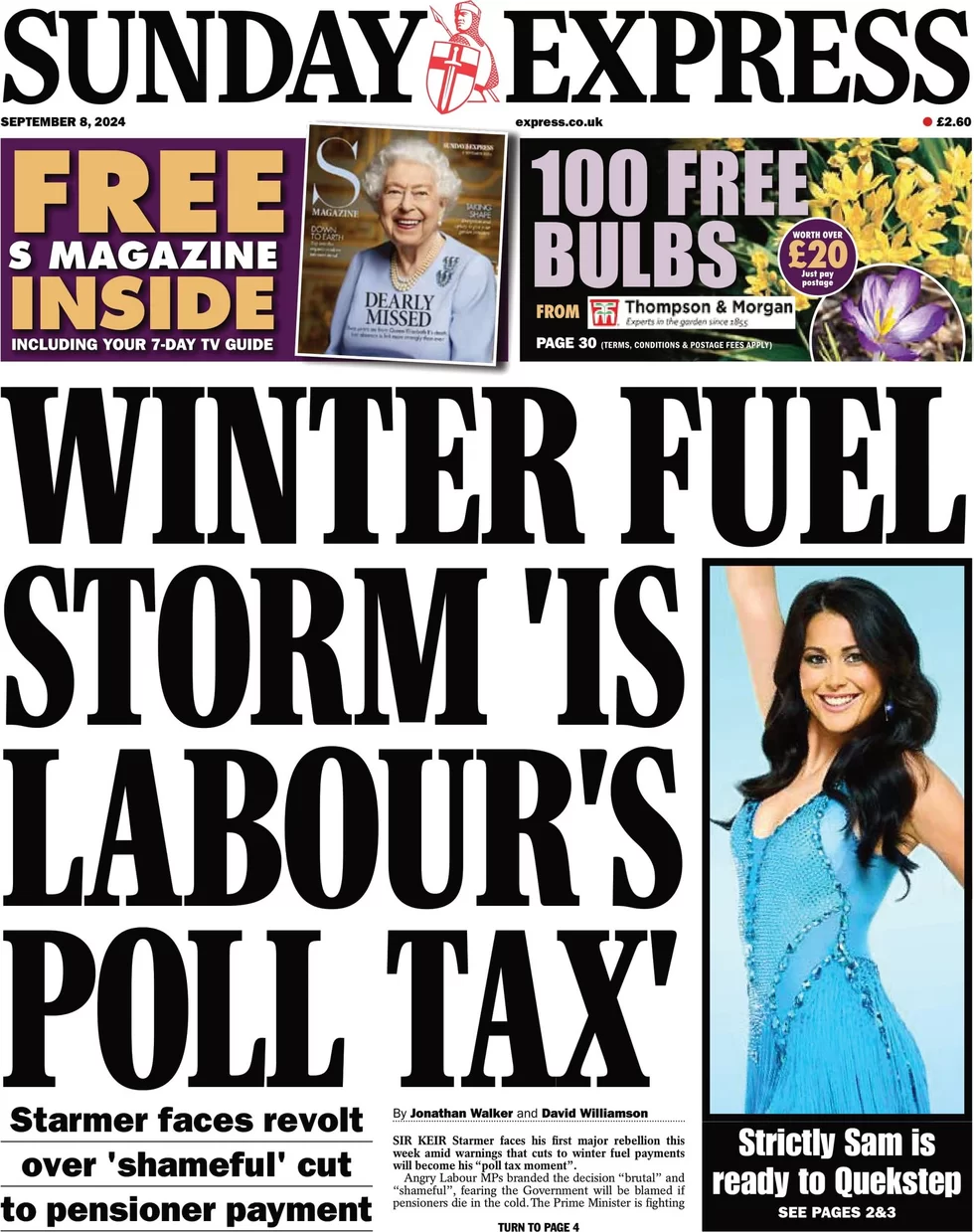 Sunday Express - Winter fuel storm is Labour poll tax 
