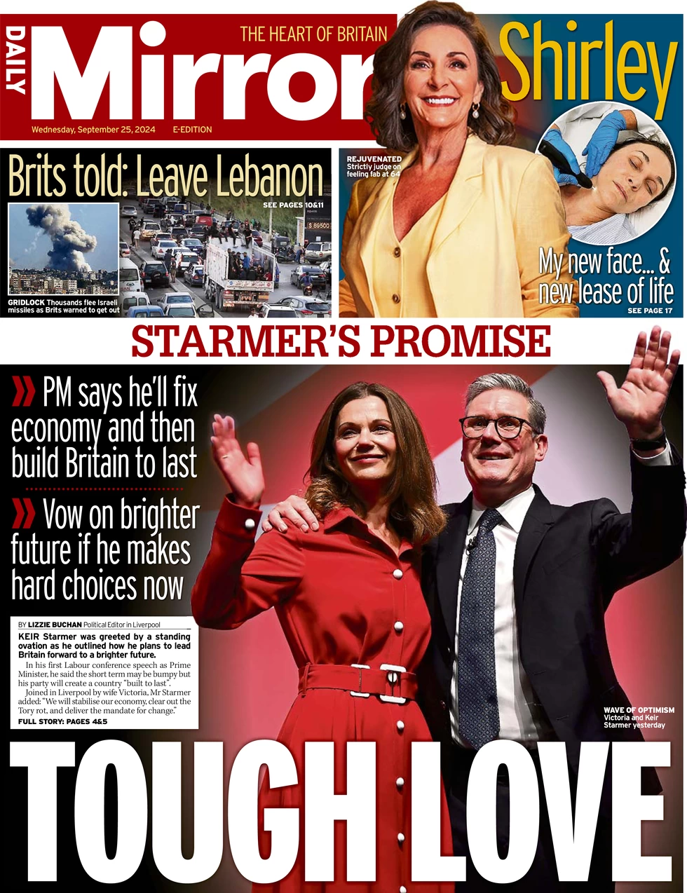 Daily Mirror - Starmer’s Promise: Tough Love