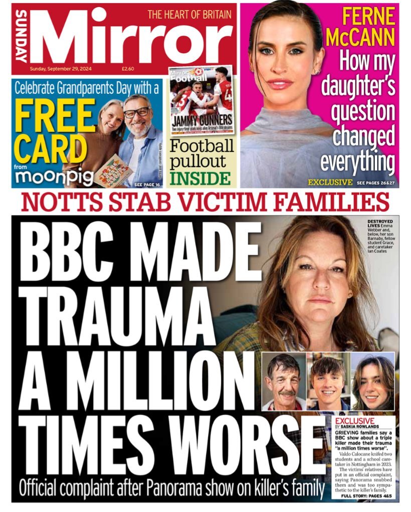 Sunday Mirror - BBC made trauma a million times worse 
